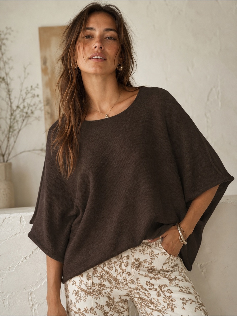 SAGA Made in Italy Chocolate Brown Sweater